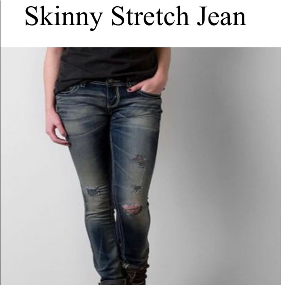 Buckle Black Skinny Stretch Jeans